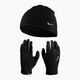 Nike Damen Fleece Mütze + Handschuh Set schwarz/schwarz/silber 11