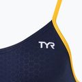 Einteiliger Damen-Badeanzug TYR Hexa Cutoutfit navy/gold 3