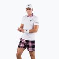 Herren HYDROGEN Tartan weiß und rosa Tennis-Poloshirt T00518E83 2