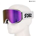 Skibrille Bliz Flow matte white/smoke/pink 7