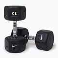 Gummierte Hantel Nike Strength Hex Dumbbell 15 kg black/white