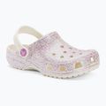 Crocs Classic Glitter Clog Kinder Badelatschen bianco sporco 2