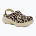 Slides Schlappen  Damen Crocs Classic Platform Animal Remix bone/leopard 2