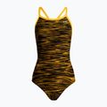 Einteiliger Badeanzug Damen TYR Fizzy Diamondfit schwarz-gold DFIZ_8_28