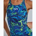 Damen-Einteiler Badeanzug TYR Thresher Open Back Hyperblitz blue/green 5