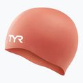 Schwimmkappe TYR Wrinkle Free Silicone coral/white