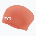 Schwimmkappe TYR Long Hair Wrinkle Free Silicone coral/white
