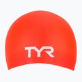 Schwimmkappe TYR Long Hair Wrinkle Free Silicone bright red