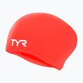 Schwimmkappe TYR Long Hair Wrinkle Free Silicone bright red