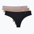 Under Armour Ps Thong Damenslips 3 Stück schwarz/beige/graphit