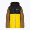 Columbia Powder Lite Hooded Kinder Daunenjacke Schwarz und Gelb 1802901