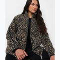Damenpullover Sweaty Betty Plush Contrast Zip Up Fleece brown ink leopard print 4