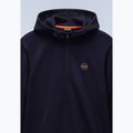 Herren Napapijri B-Badge Half Zip Sweatshirt mit Kapuze blu marine 8