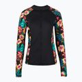Hurley Damen Schwimmen Langarm Fiji Fantasy Zip Front Rashguard schwarz
