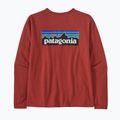 Damen-Trekking-T-Shirt Patagonia P-6 Logo Responsibili-Tee LS Wurzelholz rot 6