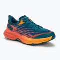 Damen Laufschuhe HOKA Speedgoat 5 Wide blau koralle/kamelie