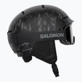 Kinderskihelm Salomon Player Combo + Skibrille XV Jr schwarz&tie/schwarz silber