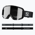 Kinderskihelm Salomon Player Combo + Skibrille XV Jr schwarz&tie/schwarz silber 8