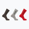 Salomon Everyday Crew 3 Paar risikoreiche rot/metall/falke Trekkingsocken
