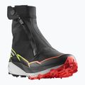 Salomon Herren Laufschuhe Winter Cross Spike schwarz/feurige Koralle/sicherheitsgelb 9