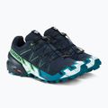 Salomon Speedcross 6 Herren Laufschuhe carbon/tahitian tide/weiß 4