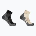 Salomon X Ultra Access Quarter Trekkingsocken 2 Paar gebleicht sand/schwarz