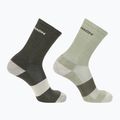 Socken Salomon Evasion Crew 2 pary olive night/alfalfa