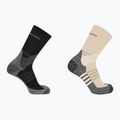 Salomon X Ultra Access Crew 2 Paar gebleichte sand/schwarze Trekkingsocken