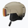 Salomon Osmo Pro Sigma Photo Skihelm hellbronze met/schwarz/pappy rot 3