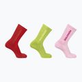 Socken Salomon Everyday Crew 3 Paar flame scarlet/dark citron