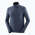 Herren Salomon Lightwarm Full Zip Trekking Sweatshirt blau Nächte 7