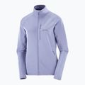 Trekking Hoodie Sweatshirt Damen Salomon Lightwarm Full Zip blue granite 6