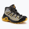 Kinder-Trekking-Schuhe Salomon X Ultra Mid GTX castlerock/schwarz/spicy/senf