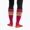Icebreaker Damen-Skisocken Ski+ Light OTC Alps 3D electron rosa/erde/schnee 4