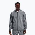 Herren unter Armour wesentliche Fleece Full Zip Hood Training Sweatshirt grau 1373881