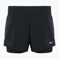 Nike One Dri-FIT 2IN1 Laufshorts für Damen schwarz / silber reflektierend