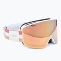 Skibrille Damen Giro Ella white lx stripe/Rosa gold/infrared 2