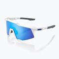 100% Speedcraft matt weiß/hyperblau Multilayer-Spiegel-Sonnenbrille