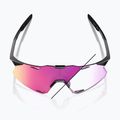 100% Hypercraft glänzend schwarz/photochrom lila Spiegel Sonnenbrille 9