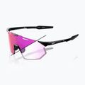 100% Hypercraft SQ gloss black/photochromic purple mirror Sonnenbrille 7