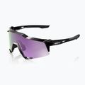 100% Speedcraft Sonnenbrille poliert schwarz/ hyperpolarisiert lavendel verspiegelt