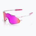 Sonnenbrille 100% Hypercraft XS matte white/pink/hiper vital pink mirror
