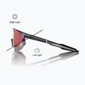 Sonnenbrille 100% Hypercraft SQ gloss light grey/rose gold mirror photochromic 2
