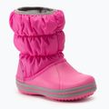 Crocs Winter Puff Kids Schneestiefel electric pink/hellgrau