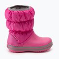 Crocs Winter Puff Kids Schneestiefel electric pink/hellgrau 2