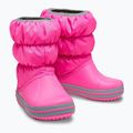 Crocs Winter Puff Kids Schneestiefel electric pink/hellgrau 12