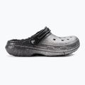 Crocs Classic Glitter Lined Clog schwarz/silberne Pantoletten 3