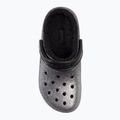 Crocs Classic Glitter Lined Clog schwarz/silberne Pantoletten 7