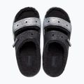 Crocs Classic Cozzzy Glitter Sandale schwarz/silberne Flip-Flops 5