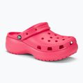 Crocs Classic Platform Clog Damen Flip-Flops hyper rosa